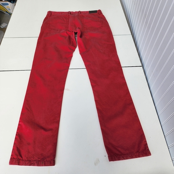Saks Fifth Avenue Burgundy Red Pants Jeans Mens Pima Cotton Modal Soft Sz 34 - Picture 10 of 12